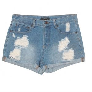 Distressed Denim Shorts, Size 28 Waist
